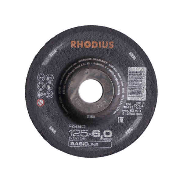 Rhodius RS80 Stål-Skrubskive 125x6x22,23mm